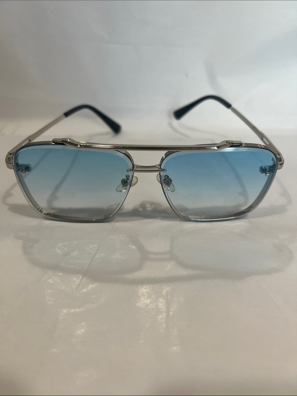Men's Light Blue Lens Metal Frame Shorts -